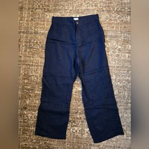Nicole Miller Navy Linen Pants